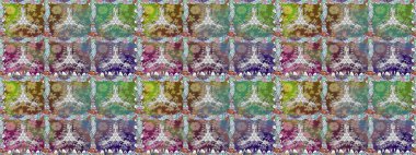 Güzel kumaş deseni. Raster Illustrasyon 'da moda olmayan çiçek deseni. Düz Çiçek Elementleri Tasarımı. Renkli Yaz Temalı Kusursuz Arkaplan.