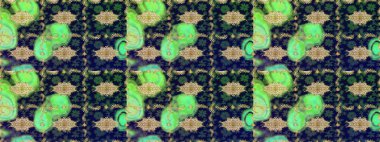 Altın elementli yeşil renkler. Raster altın çiçek süsü brokar kumaş ve cam desenli. Çiçek desenli altın metal. Altın deseni çiz.