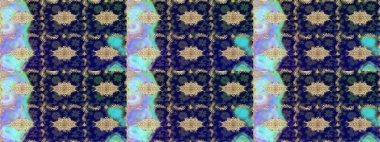 Klasik klasik klasik arka plan. Klasik Raster altın desenini çiz. Mavi renkler ve altın elementler üzerine çizim. Geleneksel oryantasyon süsü. Raster illüstrasyonu.