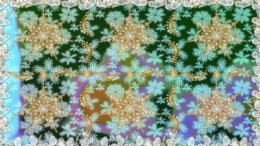 Duvar kâğıdı barok, İspanyol kumaşı. Tarafsız renklerde grafiksel modern kusursuz desen. Kusursuz çiçek deseni. Kusursuz raster arkaplanı.