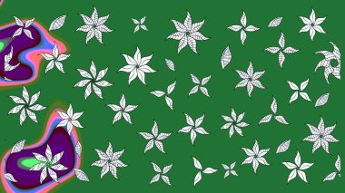 Üst manzara, yumuşak yeşil renk tarzı. Manzaralı çiçek deseni. Çiçek kompozisyonu, el boyası, hassas şablon. Sevgililer günü ve tebrik kartı konsepti için şık bir davet.