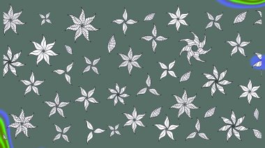 Manzaralı çiçek deseni. Sevgililer günü ve tebrik kartı konsepti için şık bir davetiye. Çiçek kompozisyonu, el boyası, hassas şablon. Üst görünüm, yumuşak nötr renk biçimi.