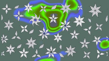 Suluboya etkisi. Organik elementler. Raster deseni. Botanik çizim deseni.