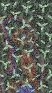 Gri arka planda. Elle çizilmiş çiçek desenli Raster çizimi. Tekstil, kumaş, ambalaj, hatıra defteri için hoş bir çiçek arkaplanı. Çocuksu tasarım.