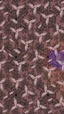 Yaz çiçekleri teması. El çizimi, soyut ve süslü elementler. Suluboya resim taklit Raster çizimi. Klasik çiçekler. Kahverengi renkler.