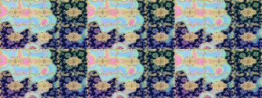 Klasik raster mavisi ve altın desenli çizim. Klasik klasik klasik arka plan. Geleneksel oryantasyon süsü.