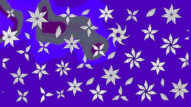 Mor renkli çiçekler. Raster illüstrasyonu. El çizimi çiçekli soyut çizim deseni.