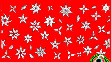 Çiçekli el çizimi çizimi deseni. Modern gelişim kırmızı raster arka plan duvar kağıdı çizimi klasik çizgili iz sürme desenli çiçekler, çiçekli süsler.