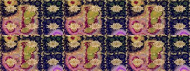 Barok tarzında altın çiçekli süs. Doku arka planında altın duvar kâğıdı. Gri renklerdeki altın element. Damask çizimi yinelenen arkaplan.