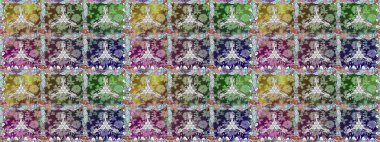 Elle boyanmış suluboya, dikişsiz çiçekler ve bitkiler. Tarafsız renklerde çiçekler.