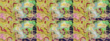 El yapımı dekoratif çerçeve, albüm kapağı, tebrik kartı, klasik Art deco tarzı. Raster soyut çiçek çelengi altın karalama fantezi yaprakları ve tarafsız renklerde çiçek.