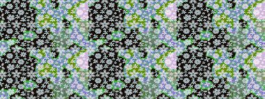 -Gri çiçekler. Raster deseni. Çiçek kompozisyonu. Doğa. Çiçek kolajı. Küçük çiçekte güzel bir desen var. Çiçek arka planı.