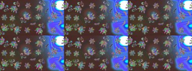 Çiçekli bahar çiçekleri. Moda baskıları için zarif bir şablon. Küçük çiçekte güzel bir desen. Motley illüstrasyonu. Küçük renkli çiçekler..