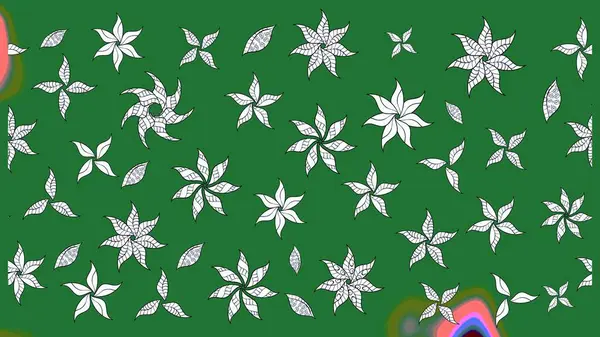 Moda baskısı, albüm, ambalaj kağıdı ve duvar kağıdı için zarif dekoratif süslemeler. Yeşil renkte şirin çiçekler. Küçük çiçekli basit bir çiçek çizimi. Raster illüstrasyonu.