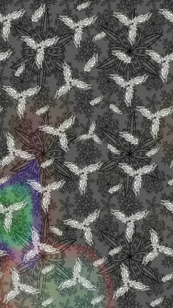 Raster illüstrasyonu. Tekstil veya kitap kapakları, imalat, duvar kağıtları, baskı, hediye paketi ve yapıştırma kitabı için çiçek eskizi geçmişi. Küçük ölçekli çiçeklerdeki basit sevimli desen.