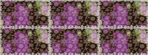 Çiçekler. Vadinin çiçekleri kahverengi renklerde. Soyut etnik raster pürüzsüz desen.