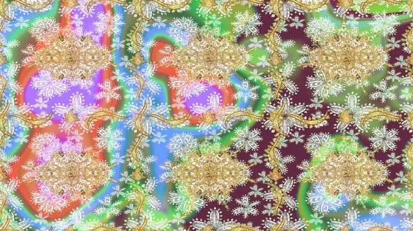 El yapımı dekoratif çerçeve, albüm kapağı, tebrik kartı, klasik Art deco tarzı. Raster soyut çiçek çelengi altın karalama fantezi yaprakları ve tarafsız renklerde çiçek.