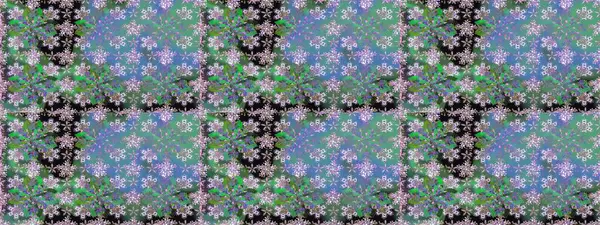 Kusursuz bir arka plan modeli. Raster illüstrasyonu. Suluboya, elle çizilmiş. Yeşil yapraklı yabani çiçekler.