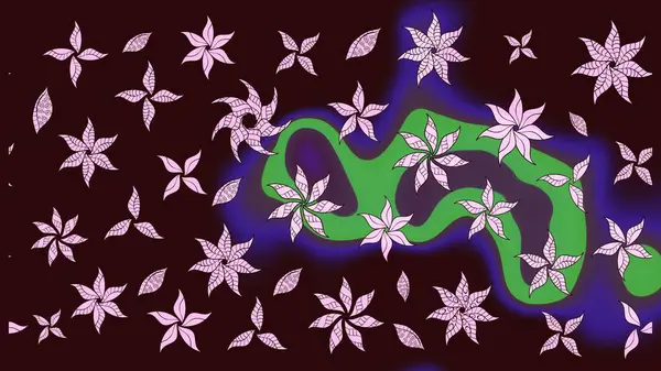 Kahverengi renkli çiçekler. Raster illüstrasyonundaki çiçek desenli çizim. Renkli Bahar Teması eskiz kalıbı. Düz Çiçek Elementleri Tasarımı.