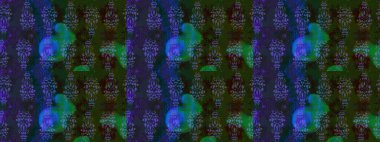 Raster illüstrasyonu. Çiçek desenli çizim. Mavi renkte Asya tekstili.