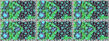 Çiçekli zambaklar kusursuz bir arka plan. Çiçek tasarımı için inanılmaz bir kolaj cenneti tarzı. Parlak çiçekli kolaj çiçekleri mavi.