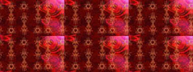 Kırmızı, kahverengi ve siyah renkli kar taneleri. Renkli arka planda izole tatlı kar taneleri. Kar tanesi raster deseni. Raster illüstrasyonu.