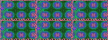 Kusursuz desenli, yeşil renkli parlak çiçekli halı..