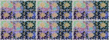 Gri renklerde altın. Raster illüstrasyonu. Dekoratif simetri arabesk. Doğum günü kartı, davetiye ya da afiş için iyidir. Kusursuz ortaçağ çiçek desenleri..