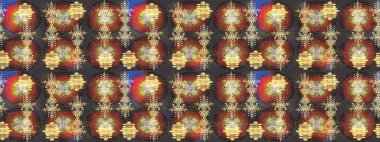 Kahverengi, gri ve sarı renkli kristal kar taneleri. Raster illüstrasyonu.