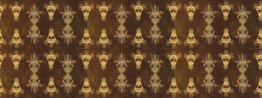 Patlayan çiçekler soyut olarak yerleştirilmiş. Raster deseni. Kahverengi, nötr ve bej renkli bahar çiçekleri. Raster illüstrasyonu.