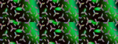 Raster sevimli kar taneleri renkli arka plan üzerinde. Raster resim. Raster kar taneleri desen.