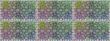 Raster Floral Illustration, Asyalı tekstil. Renkli etnik çiçeklerle kusursuz bir desen..