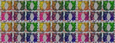 Tropik, dikişsiz çiçek deseni. Yeşil renkli çiçekler. Raster illüstrasyonu.