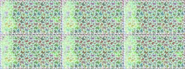 Tarafsız ve yeşil arka planda kelebek. Raster illüstrasyonu. Rastgele, nötr ve yeşil kelebekler sevimli desenler. Davetiye, kart ve parmak izi için basit kadınsı bir model. Kusursuz..