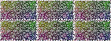 Renkli Bahar Temalı Kusursuz Arkaplan. Raster. Düz Çiçek Elementleri Tasarımı.