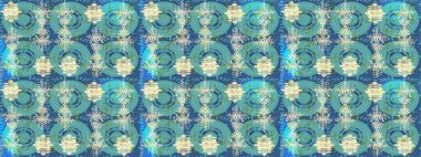 Raster illüstrasyonu. Mavi, nötr ve yeşil renklerde kristal kar taneleri.