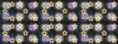 Raster grisi, nötr ve kahverengi kar taneleri var. Güzel bir kış süsü. Kar taneleri koleksiyonu. Raster illüstrasyonu.