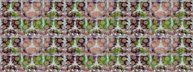 Düz Çiçek Elementleri Tasarımı. Renkli Bahar Temalı Kusursuz Arkaplan. Kahverengi renkli çiçekler. Sevimli çiçek raster deseni.