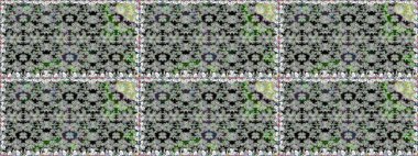 El çizimi Raster çizimi. Duvar kağıdı, web sitesi arka planı, ambalaj kağıdı, davetiye, broşür, afiş veya web sitesi için kusursuz çiçek deseni kullanılabilir. Parlak elementlerin.