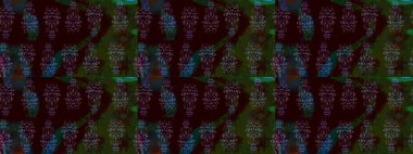 Sevimli çiçek raster deseni. Düz Çiçek Elementleri Tasarımı. Siyah renkli çiçekler. Renkli Yaz Teması çizim şablonu.