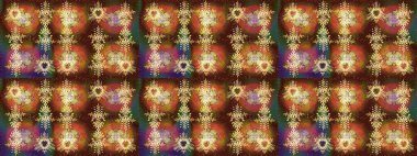 Kar taneleri deseni. Soyut kar taneleri arkaplanda izole edilmiş düz dizayn. Kar tanesi rengarenk desen. Raster kar taneleri arka planda. Raster illüstrasyonu.