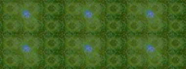 Çiçek ve yapraklı karalama şeklinde Raster çiçek deseni. Yeşil, nötr ve mavi renklerde bahar çiçekleri. Raster illüstrasyonu.