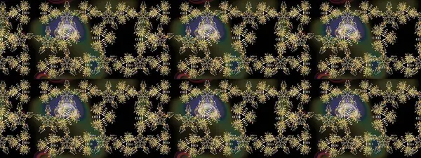 Raster illüstrasyonu. Siyah renkte sevimli çiçekler. Moda baskısı, albüm, ambalaj kağıdı ve duvar kağıdı için zarif dekoratif süslemeler. Küçük çiçekli basit bir çiçek çizimi..