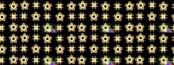 Siyah, sarı ve kahverengi kar taneleri. Noel için tatil tasarımı, yeni yıl moda baskıları. Kar tanelerinin soyut arkaplanlı Noel arkaplanı. Güzel tasarım. Raster illüstrasyonu.