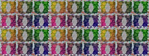 Tropik, dikişsiz çiçek deseni. Yeşil renkli çiçekler. Raster illüstrasyonu.