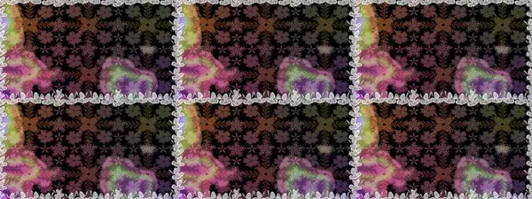 Siyah renkli çiçekler. Renkli Bahar Temalı Kusursuz Arkaplan. Raster illüstrasyonunda kusursuz çiçek deseni. Düz Çiçek Elementleri Tasarımı.