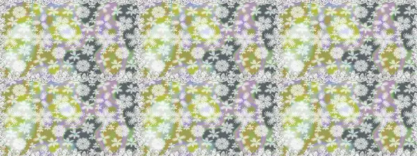 Raster illüstrasyonu. Şirin çiçekli kusursuz desen ve nötr renklerde yapraklar, suluboya çiçek deseni, duvar kağıdı, kart veya kumaş için fayanslı.