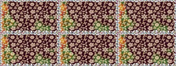 Çiçek duvar kağıdı. Renkli süs kenarı. Hint süsü. Kusursuz desen. Raster illüstrasyonu. Kahverengi renklerde.