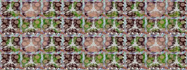 Düz Çiçek Elementleri Tasarımı. Renkli Bahar Temalı Kusursuz Arkaplan. Kahverengi renkli çiçekler. Sevimli çiçek raster deseni.