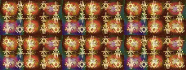 Kar taneleri deseni. Soyut kar taneleri arkaplanda izole edilmiş düz dizayn. Kar tanesi rengarenk desen. Raster kar taneleri arka planda. Raster illüstrasyonu.